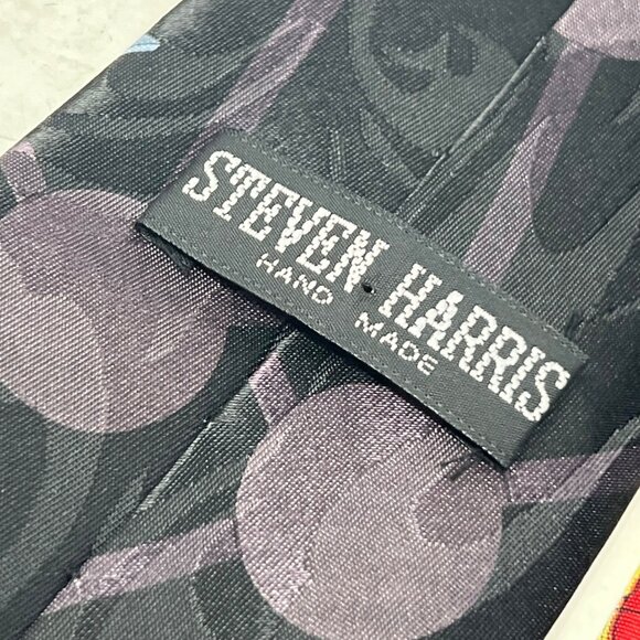 Steve Harris Necktie OS I Love Laboratory Science Black Blue Polyester Handmade - Picture 3 of 6
